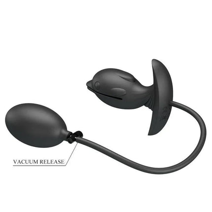 Hanson Inflatable Butt Plug with Vibration featuring inflatable design and vacuum release for customizable fullness and stimulation.