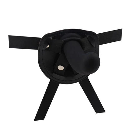 Harness Bend Over For Beginner Silicone with black silicone and faux leather design for discreet wear.