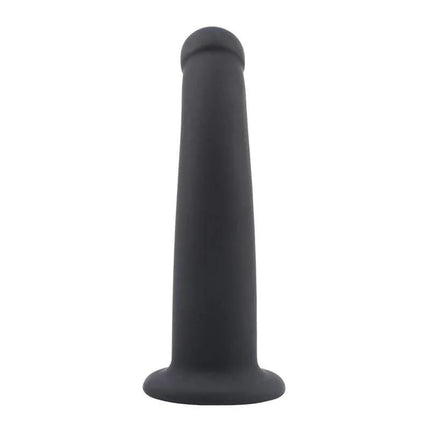 "Harness Bend Over For Intermediate Silicone" black silicone dildo with vegan faux leather harness, fully adjustable for comfort and power.