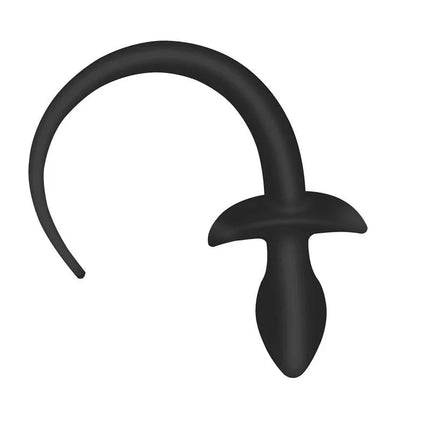Harthley Butt Plug with Tail 16 cm x 3.2 cm, silicone anal toy, Afterdark brand, black finish