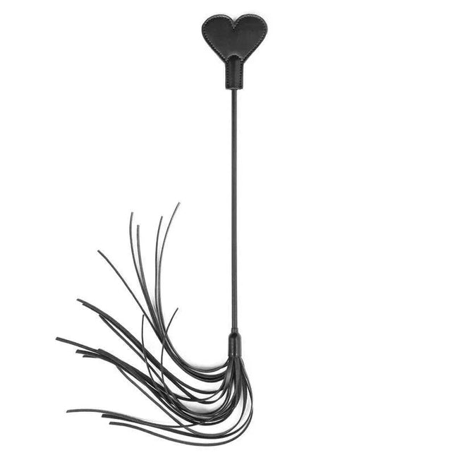 Heart Paddle with Flogger 60 cm BDSM toy featuring heart-shaped crop and long flogger tails.