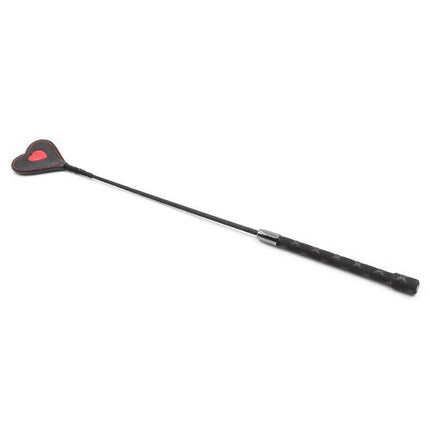 Heart shaped riding crop 51 cm with heart design, ideal for BDSM enthusiasts seeking precise control and upscale aesthetics.
