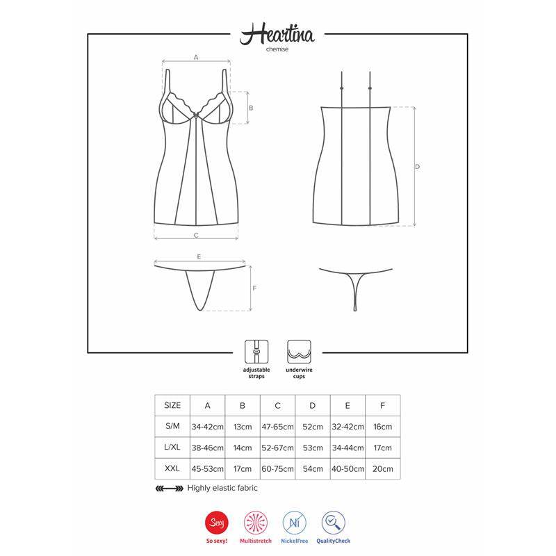 Heartina Chemise Black - secretsextoys.store