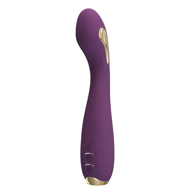 Hector Electroshock Vibe with App in purple with gold accents, featuring ergonomic design and smartphone control for personalized pleasure.