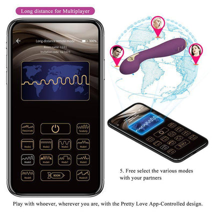 Hector Electroshock Vibe with App showcasing long-distance control and multiplayer options for enhanced pleasure experience.