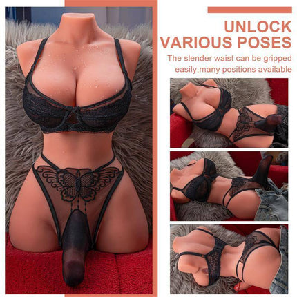 Hermosa Lady Boy Thrusting and Vibrating Torso 9.75 kg showcasing realistic features and multiple position options in lingerie.
