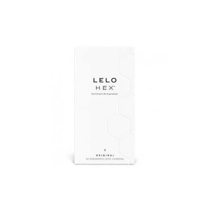 HEX ORIGINAL Condoms 6 Pack box featuring LELO's hexagonal structure design.
