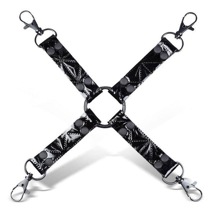 Luxury Hog Tie Sapphire Vegan Leather with nickel-free soft vegan leather in black and gray for versatile bondage play