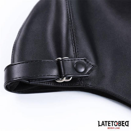 Hood Black by LATETOBED, minimalist vegan leather design, durable and sleek. Color: black, one size, discreet and daring.
