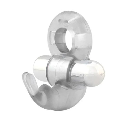 Horizon Vibrating Penis Ring with Rabbit Clear featuring a flexible, clear design for enhanced pleasure.