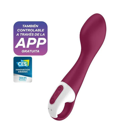 Hot Spot Vibe with Heat Function G-Spot USB Silicone in purple with app control and award sticker