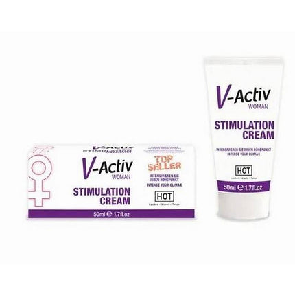 Hot V-Activ Stimulation Cream for Women 50 ml bottle and box packaging