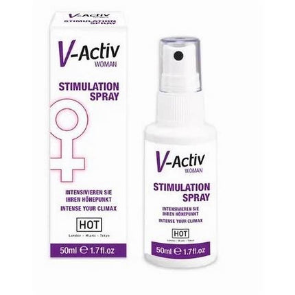 Hoy V-Activ Stimulation Spray for Woman 50 ml bottle and packaging