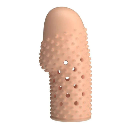 Hoytt Penis Sleeve in skin tone with textured nubs, enhancing intimate performance and comfort with a flexible TPR construction.
