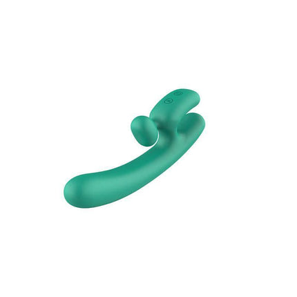 Hreindyri Vibe Silicone USB Stimulator for Ultimate Fun with dual motors and 10 vibration functions, shown in green silicone material.