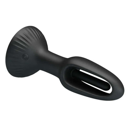 Hubert Anal Plug with 7 Wiggling, prostate stimulation, waterproof, magnetic USB rechargeable, body-safe silicone, black design.