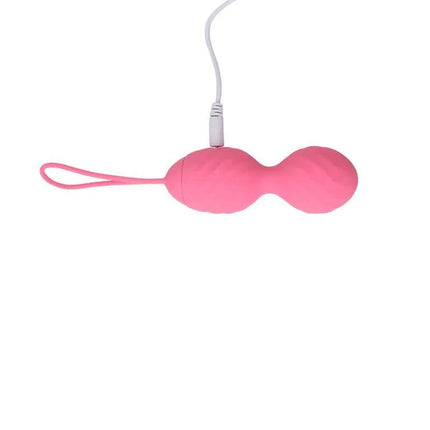 "Huevo Vibrador Control Remoto Ridged USB Silicona 7.4 - Pink Vibrating Egg with Wireless Remote and USB Charging"