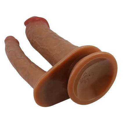 Hulbert Double Dildo with Vibration featuring a dual-ended design and suction base for shared pleasure and immersive sensations.