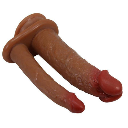 Hulbert Double Dildo with Vibration featuring dual-ended design and lifelike texture for versatile pleasure and hands-free use.