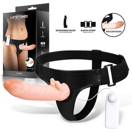 Hybee Multi-Speed Strap-On with Hollow Dildo and Remote Control from Latetobed Harness Collection