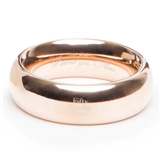 I Want You Now Steel Love Ring from Fifty Shades Freed, durable and stylish accessory for intimate moments, rigid steel design