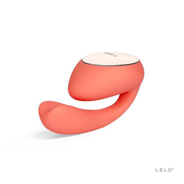 Ida Wave with APP Coral Red massager featuring dual-motor design for G-spot and clitoral pleasure, Bluetooth app-controlled.