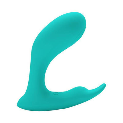 Idabelle Stimulator with Vibration and Pulsation Remote Control - turquoise G-spot stimulator with dual motors for customizable pleasure.