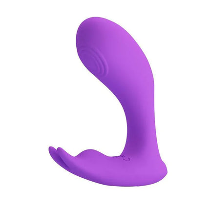 Idabelle Stimulator with Vibration and Pulsation Remote Control, purple dual-motor massager for G-spot and clitoral stimulation.