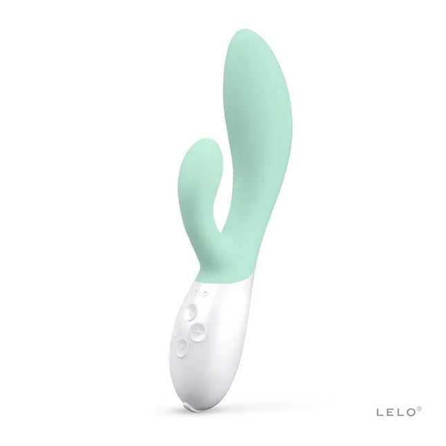 Ina 3 Vibe Seaweed - dual stimulation bunny vibrator with 10 modes, made of soft biocompatible silicone in a stylish seaweed color.