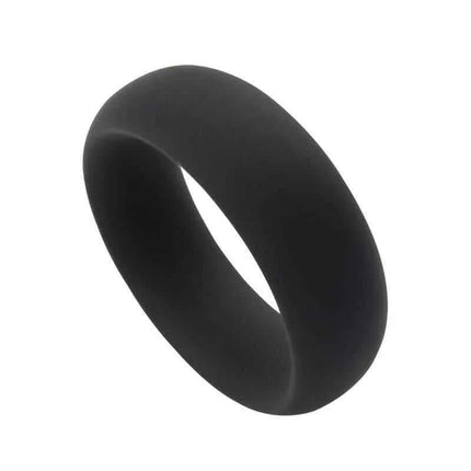 Infinity Black Silicone Ring L - durable, skin-friendly, phthalate-free accessory, 4.8 cm diameter, black, safe for multiple uses.