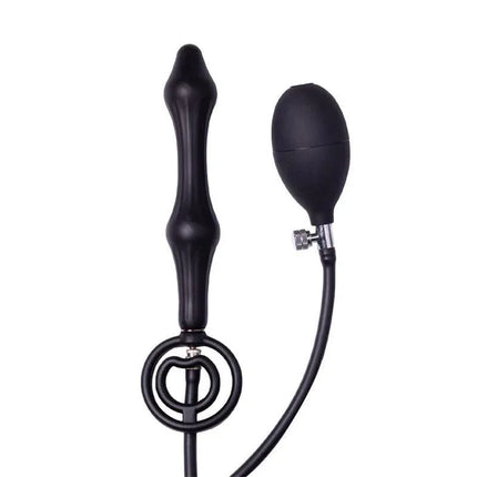 Inflatable Anal Plug with Double Balloon and Pump for enhanced intimate experiences with gradual inflation and easy-release valve