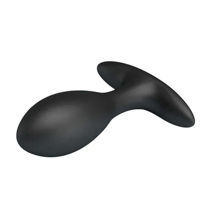 Inflatable Anal Plug with Internal Ball Weight made of black silicone, showcasing sleek design for customizable anal stimulation.