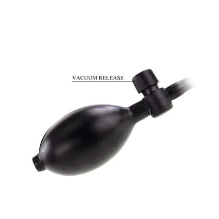 Vacuum release for Inflatable Anal Plug with Internal Ball Weight, featuring smooth silicone material.