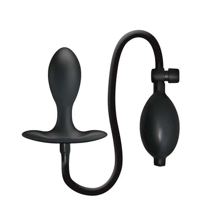 Inflatable Anal Plug with Internal Ball Weight made from smooth body-safe silicone for customizable anal stimulation.