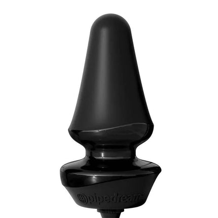 Inflatable Silicone Anal Plug, ergonomic design, black color, made of body-safe silicone for adjustable and comfortable use.