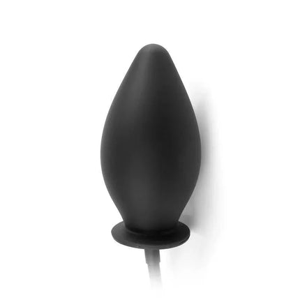 Inflatable Silicone Plug - Colour Black for advanced anal play, 100% silicone, phthalates-free, 10.8 cm insertable length, 4.4 cm width.