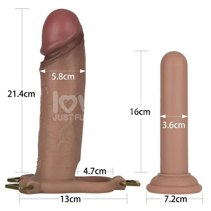 Ingen Adjustabe Strap On with Hollow Dildo 9 Enhanced Set XS/S/M with detailed measurements