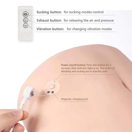 Ingrid Torso with Vibration and Sucking Efect 15.3 kg control buttons and magnetic charging port