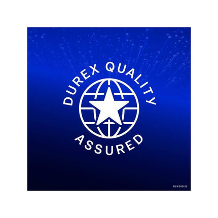 Durex quality assured logo on blue background