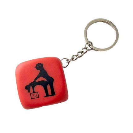 Red Intimacy Dice Keychain for Couples with playful symbols, perfect for adding excitement to date nights.
