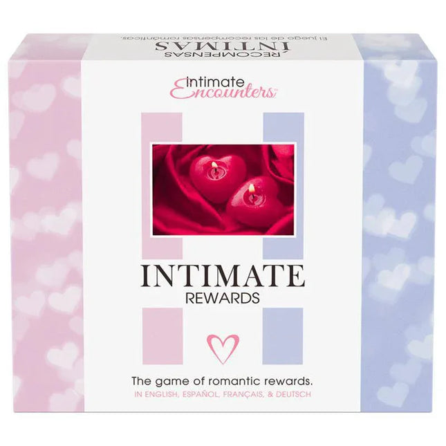 Box of Intimate Encounters Intimate Rewards couples game with romantic and erotic reward cards in EN, ES, DE, FR.