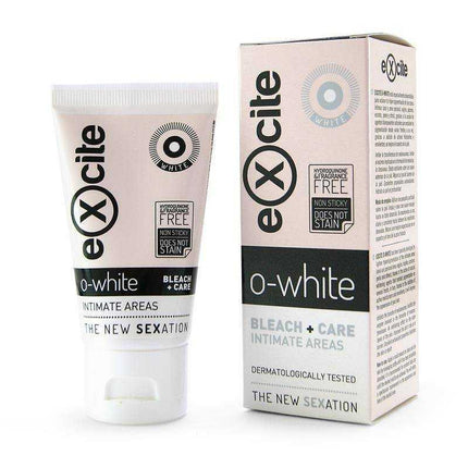 Product packaging of Excite o-white Intimate Zone Whitening 50 ml for intimate areas