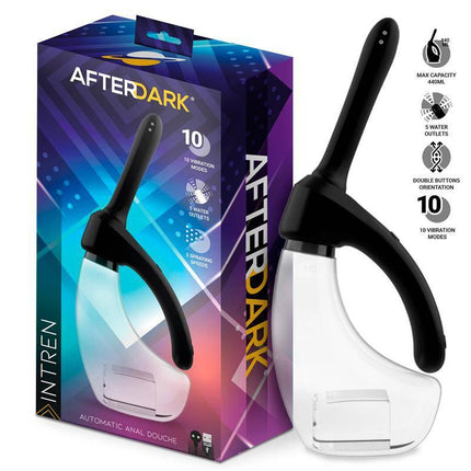 Intren Automatic Anal Douche with Vibration and 5 Water Outlets product image with box packaging and device displayed.