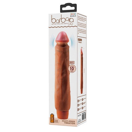 Jack Realistic Vibe 10 in packaging, lifelike vibrator with multi-speed vibration and body heat responsiveness.