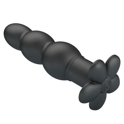 Jadier Vibrating Anal Plug in black silicone with ergonomic handle, featuring 10 vibration levels for targeted prostate stimulation.