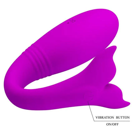 Jayleen Stimulator with APP Control - Whale-shaped vibrating device in purple, featuring soft silicone and ergonomic design for targeted stimulation.