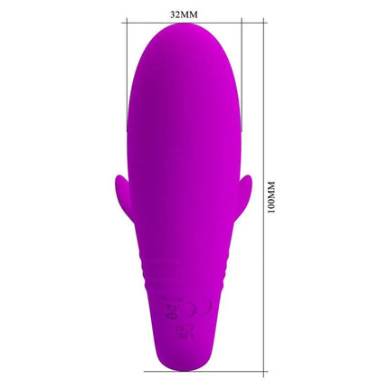 Jayleen Stimulator with APP Control, whale-shaped vibrator in purple, featuring soft silicone and ergonomic design, dimensions 32mm x 100mm.