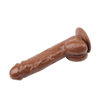 Jeff Stryker Vibrating Dildo 8.9 Brown features a realistic design and powerful vibrations, perfect for solo or shared pleasure.