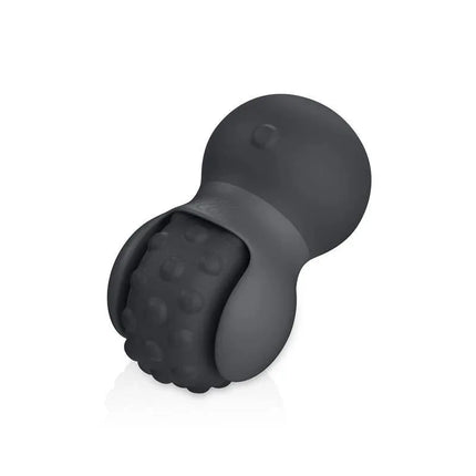 JIMMYJANE Evoke Rol-o Vibrating Massage Wheel with silicone wheel and EZ Grip Handle for deep muscle relief.