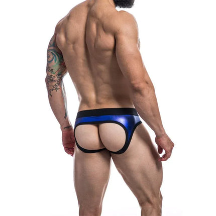 Jockair Provocative Skai Blue jockstrap with secure front coverage and open back for modern men seeking comfort and edge.